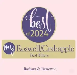 Best of 2024 award for Best Fillers in My Roswell and Crabapple, awarded to Radiant and Renewed Aesthetics.
