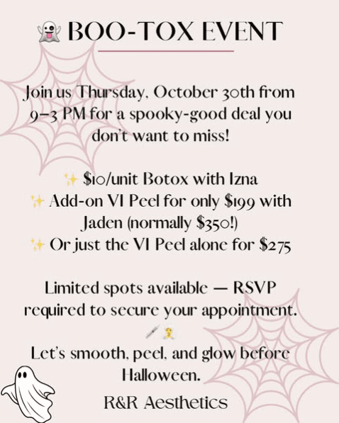 Boo-tox-event-r&r-aesthetics-roswell-ga