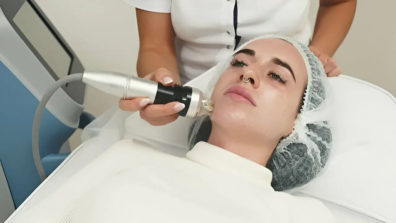 A woman with firm, youthful skin showcasing the skin-tightening results of Pixel-8 RF Microneedling in Georgia.