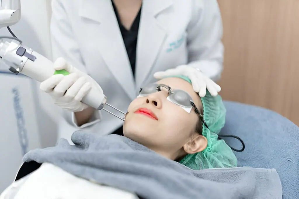 A woman with smooth, even skin texture showcasing how Pico Laser effectively fades stubborn acne scars with minimal downtime.